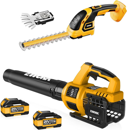 Pack Souffleur de Feuilles et Taille-Haie sur Batterie