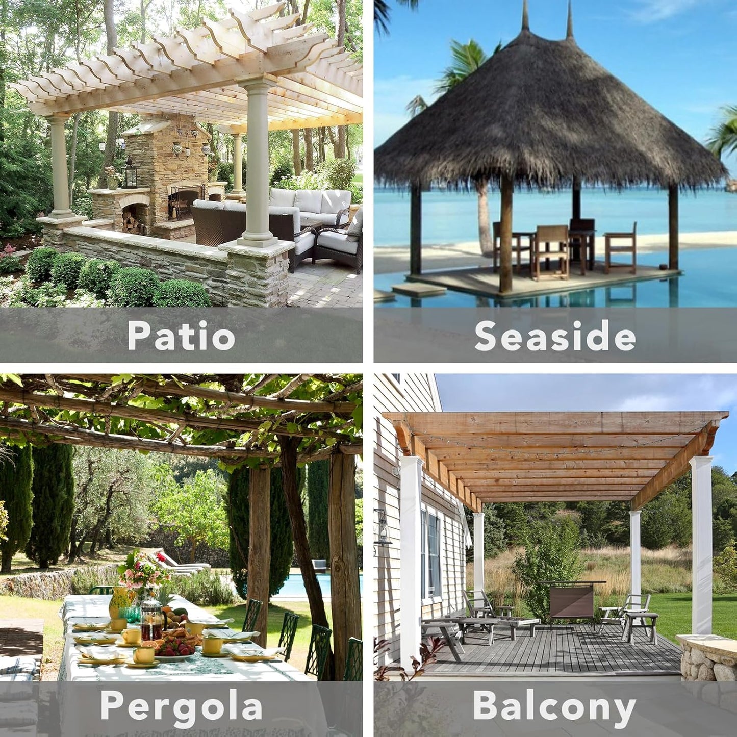 Rideaux de Terrasse / Extérieur Faciles à Installer (Détachables)