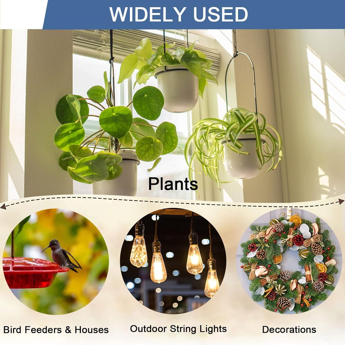 20 Crochets de suspension en Q avec boucle de sécurité 20 pièces