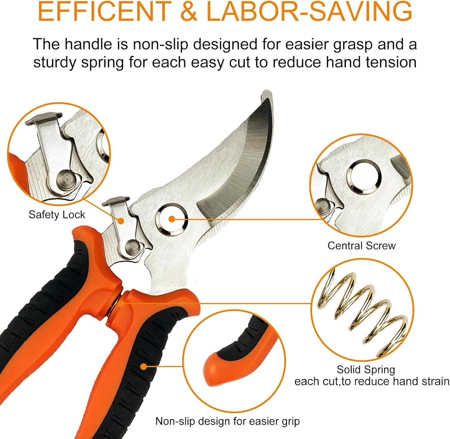 4 Paires de Cisailles de Taille pour Jardinage