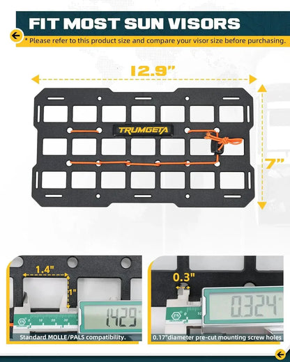 TRUMGETA Universal Sun Visor MOLLE Panel