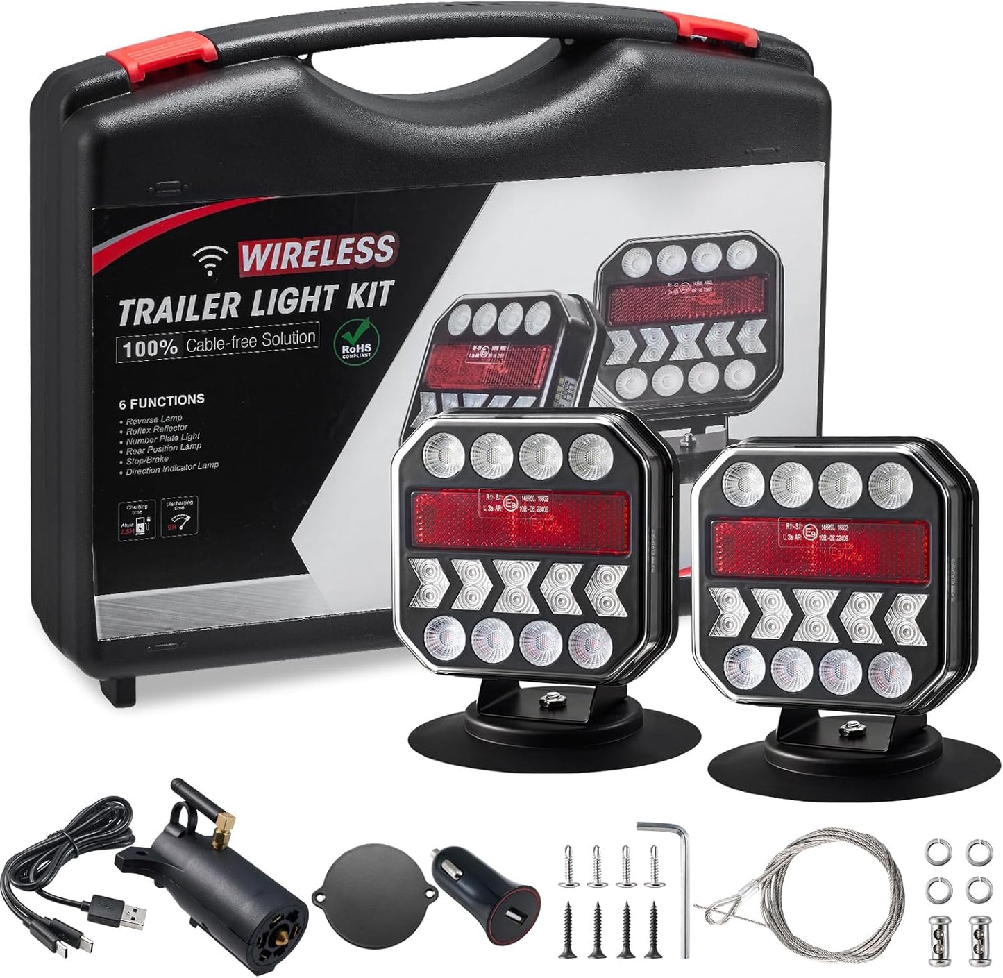 Wireless Trailer Lights, USB-C Magnetic Wireless