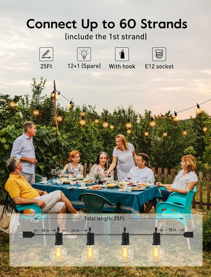 Lumières de Patio Extérieur G40 de 7,6 m