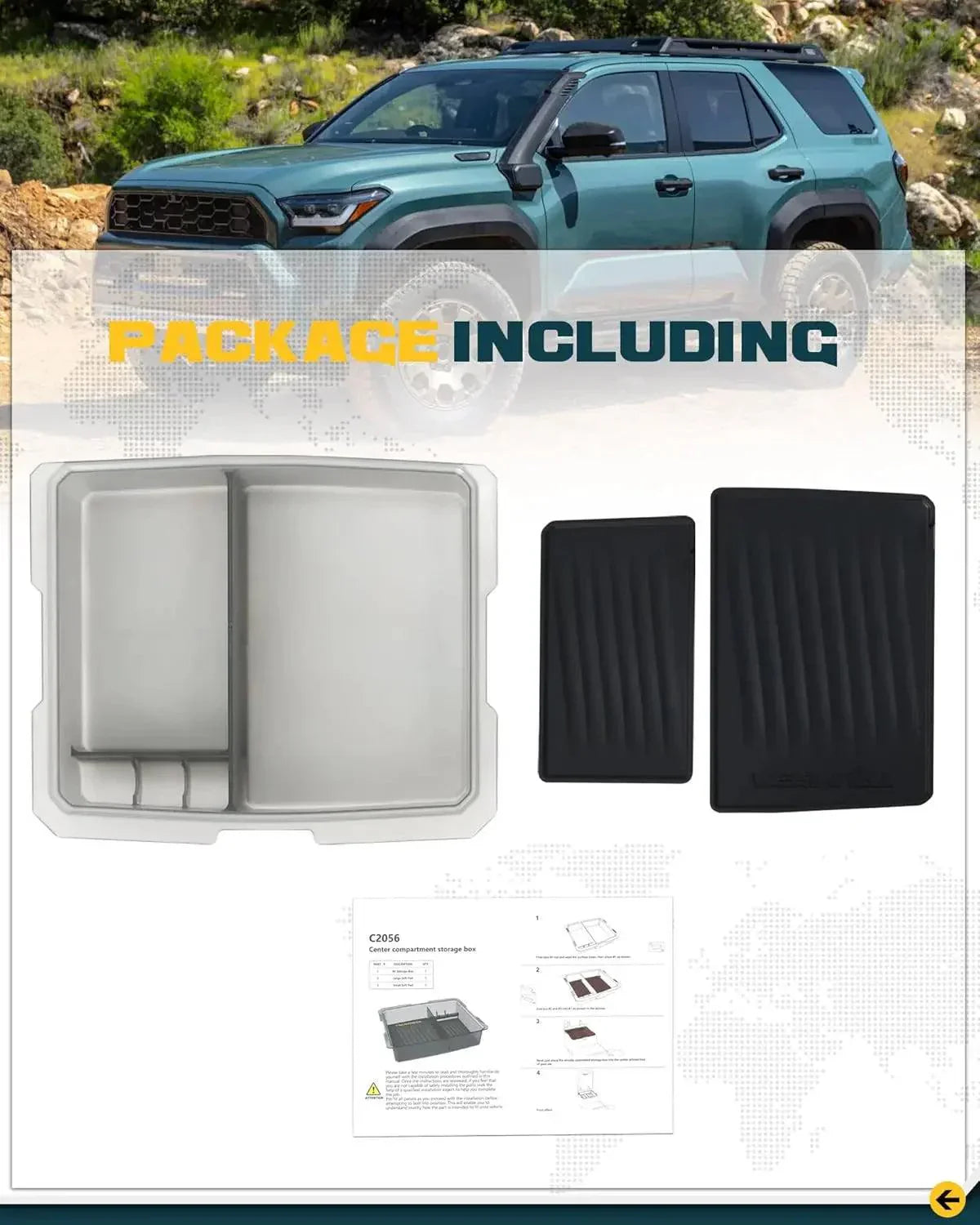 TRUMGETA Center Console Organizer Tray for 2024 2025 Toyota Tacoma