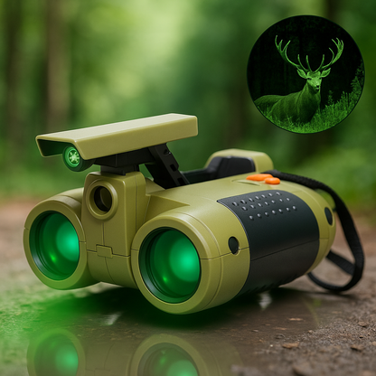 Kids Night Vision Binoculars with Pop-Up Light - Lightweight Spy Toy for Camping & Outdoor Adventure