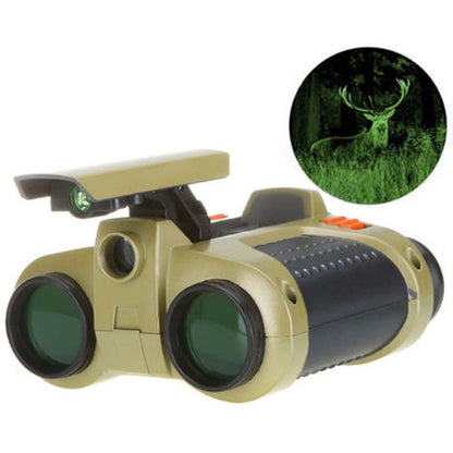 Kids Night Vision Binoculars with Pop-Up Light - Lightweight Spy Toy for Camping & Outdoor Adventure