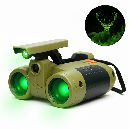 Kids Night Vision Binoculars with Pop-Up Light - Lightweight Spy Toy for Camping & Outdoor Adventure